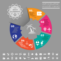 Colorful Infographics Diagram Summer Design.