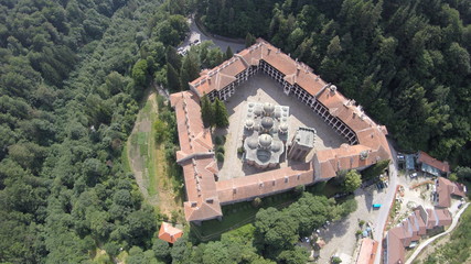 Fototapeta premium The Rila Monastery Rila Monastery Rila Monastery from the air aerial photography drone dji goPro Ivan Rilski