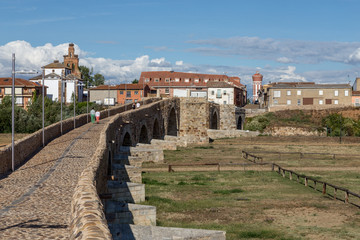 Famous bridge of Hospital de Orbigo on the Camino de Santiago