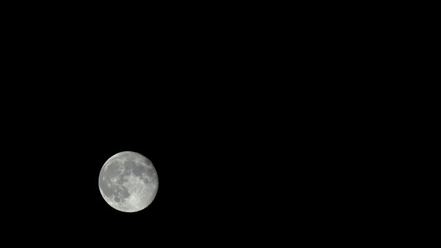 Full Moon fast motion across black night sky 4K 152