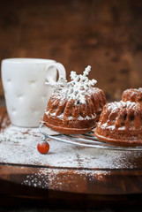 Christmas Decor White Snowflakes on Small Baked Cake
