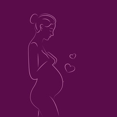 Obraz na płótnie Canvas schwangere frau lila
