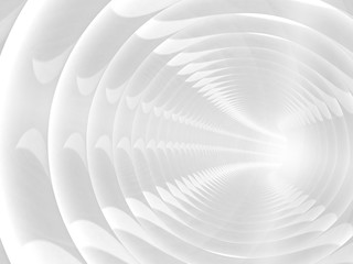 Abstract illustration with white spiral tunnel 3d