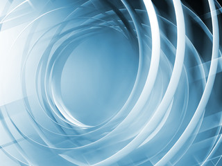 Monochrome blue toned abstract digital 3d spiral