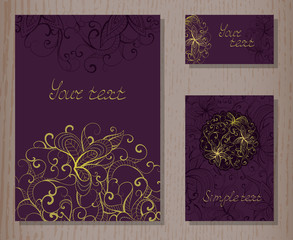 Vector set of templates invitations or greeting cards with decor