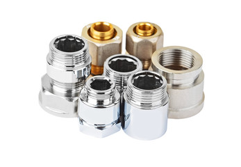 Set of plumbing fitting, isolated on white background