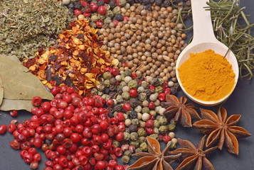 Different spices and herbs