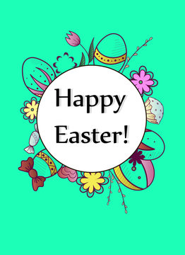 Easter egg card vector illustration