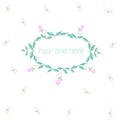 Spring floral circle ornament with text 