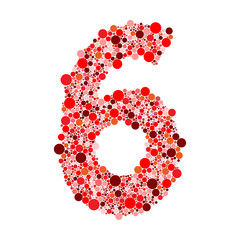 digit number six on white background
