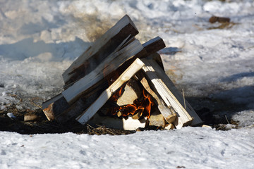 Close Up of Camping Fire