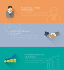 Long Shadow Design clean number banners template/graphic or webs