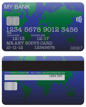 Debit Card Detail World Map