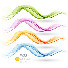 Set of abstract waves. Vector illustration 