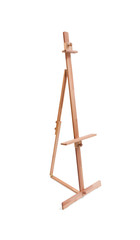 Wooden painter easel isolated on white