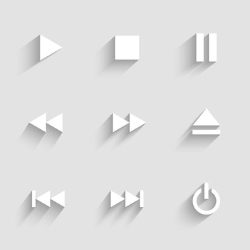 Multimedia icons. Flat design