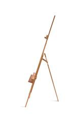 Wooden painter easel isolated on white