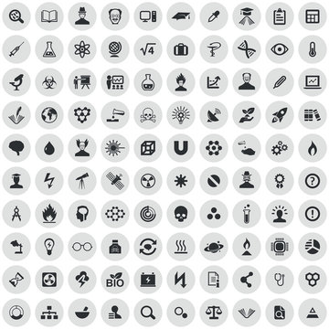 science 100 icons universal set