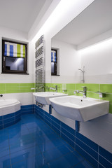 Two washbasins for couple