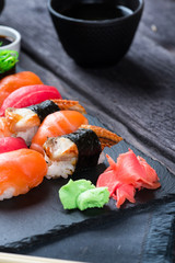 Various kinds of sushi