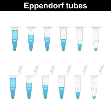 Opened and closed Eppendorf tubes