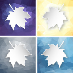 Paper leaves over geometric background