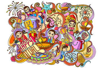 Happy Diwali doddle drawing