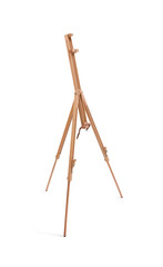 Wooden painter tripod easel isolated on whit