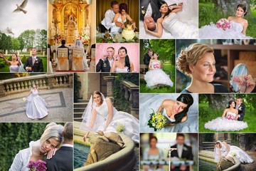 Collage of wedding photos