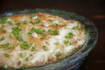 shepards pie with mashed potatoes and chives 