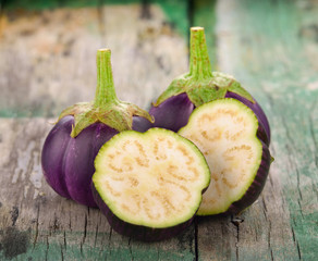 eggplant on old wooden