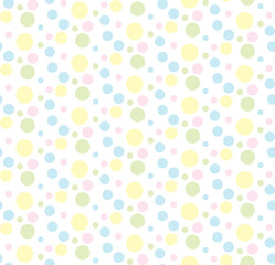 Colorful pastel circles on a white background. Vector seamless pattern.