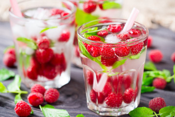 Cocktail with raspberry