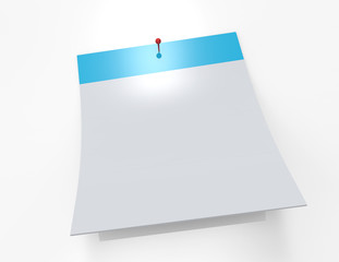 Calendar blank 3D icon isolated on white.