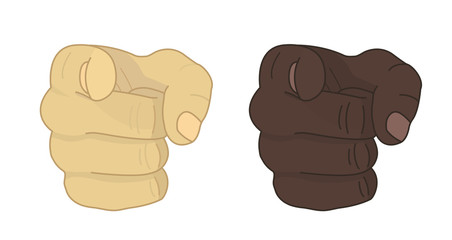 Fists with pointing finger