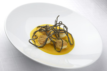 Dish fish Scallops Appetizer