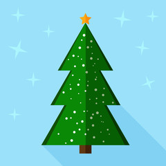 Christmas tree flat design icon