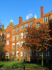 Autumn in Sackville Gardens in the city of Manchester, Cheshire, England, UK