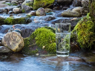 Outdoor-Kissen Mineralwasser im Glas © arttim