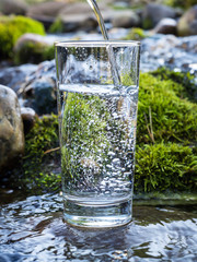 Mineral water in a glass - 93632188