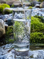 Meubelstickers Mineral water in a glass © arttim