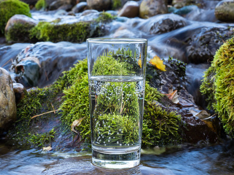 Mineral water in a glass © arttim