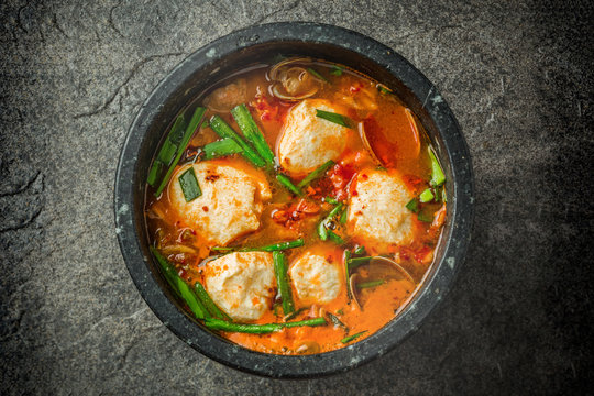 スンドゥブ 豆腐チゲ 韓国のグルメkimchi sundubu-jjigae Korean food