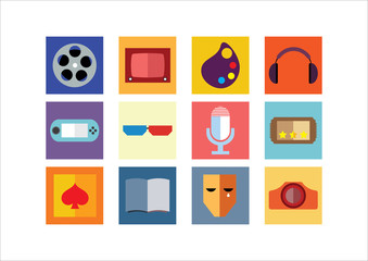 Entertainment Color Flat Icons
