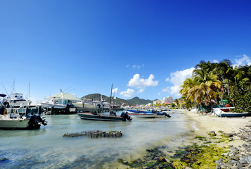 Caribbean port, Sint Maarten island - 93632756