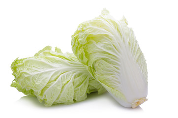 fresh chinese cabbage on a white background