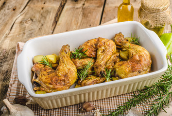 Festive slowly roasted chicken