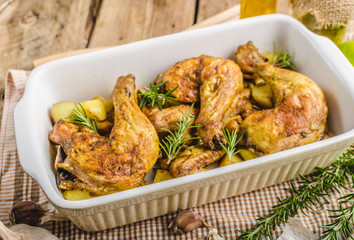 Festive slowly roasted chicken