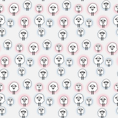 Vector pattern with cute sheep