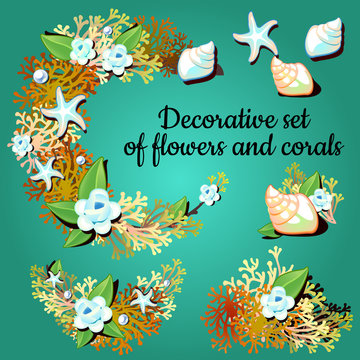 Decorative articles made of corals and colors